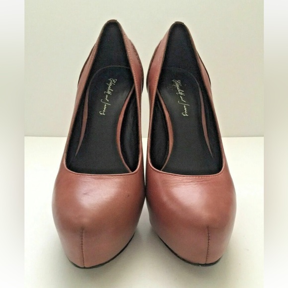 ELIZABETH AND JAMES 'Blink' Sz 5 Pink Mauve Leather Hidden Platform 5 1/4" Heel - Picture 6 of 12